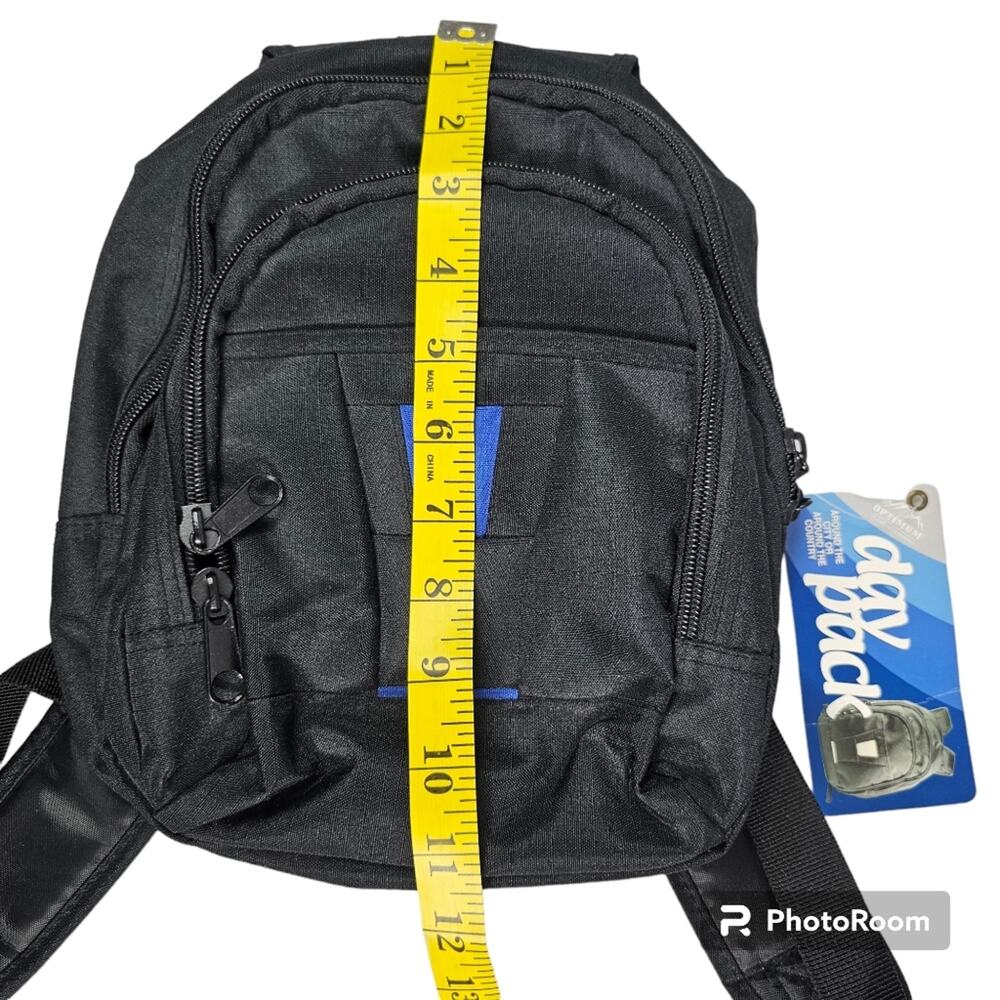 Optimum Black / Blue Day Pack Small Backpack NWT - Picture 7 of 9